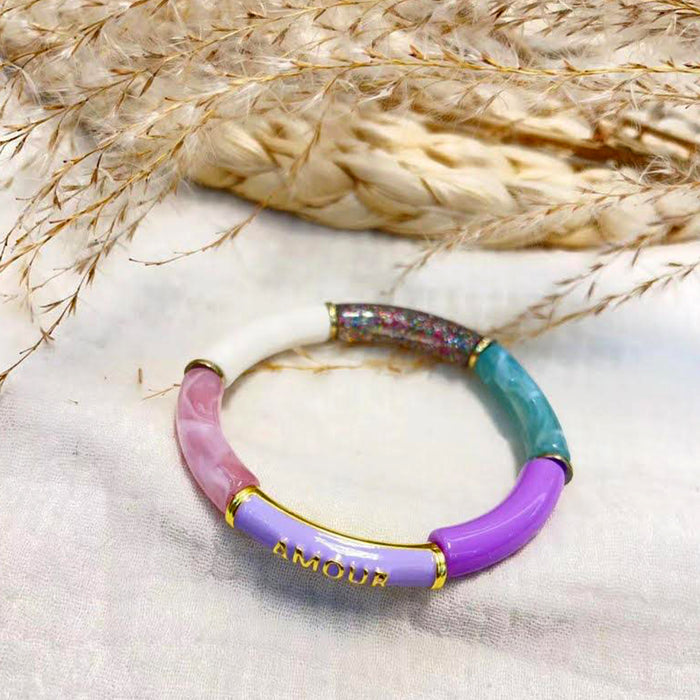 Bracelet Amour parme rose