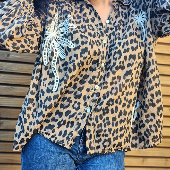 Chemise Fauve camel