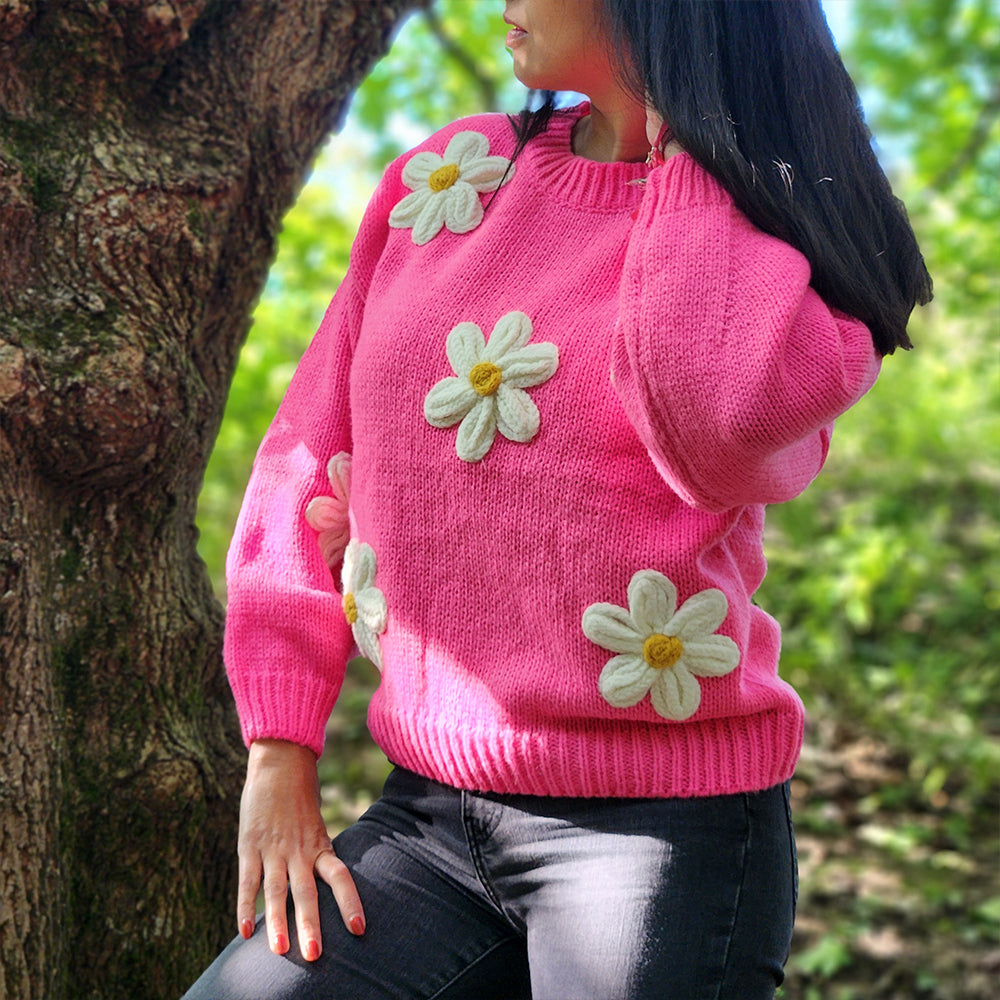 Sweater Pull Fushia Pull Daisy Fushia