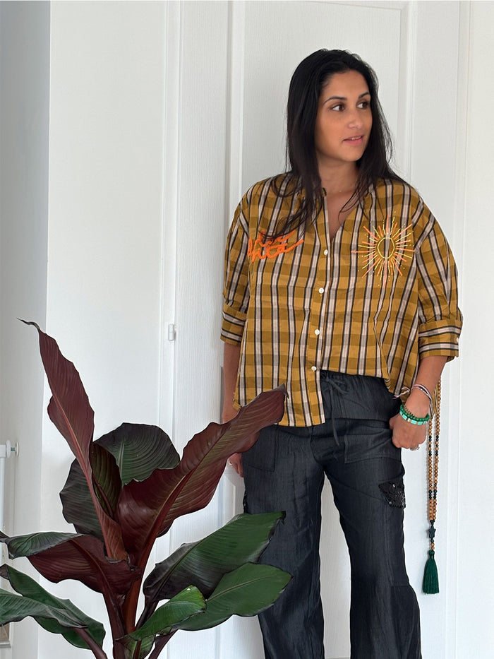 Chemise Simone à rayures ocres
