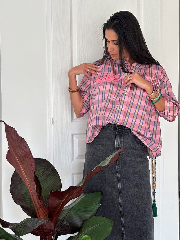Chemise Simone à rayures roses